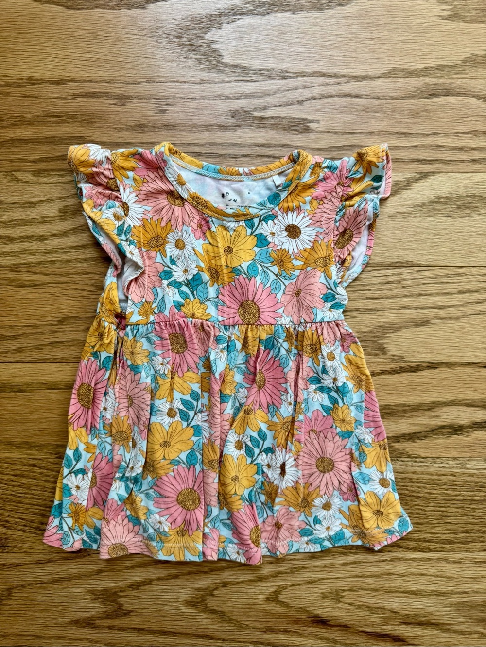 Angel Dear bamboo Floral Tank in Pink, Mustard & Teal